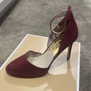 Michael Kors Merlot suede heels